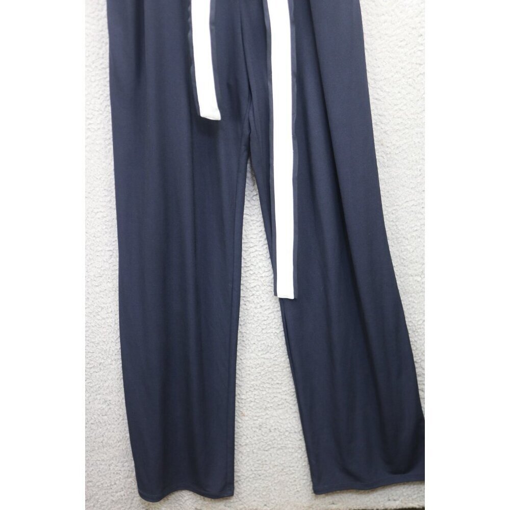 Ann Taylor Navy/White Jumpsuit-Size 6-Strappy-Nautical-Stretchy-Back Zip - Picture 4 of 11